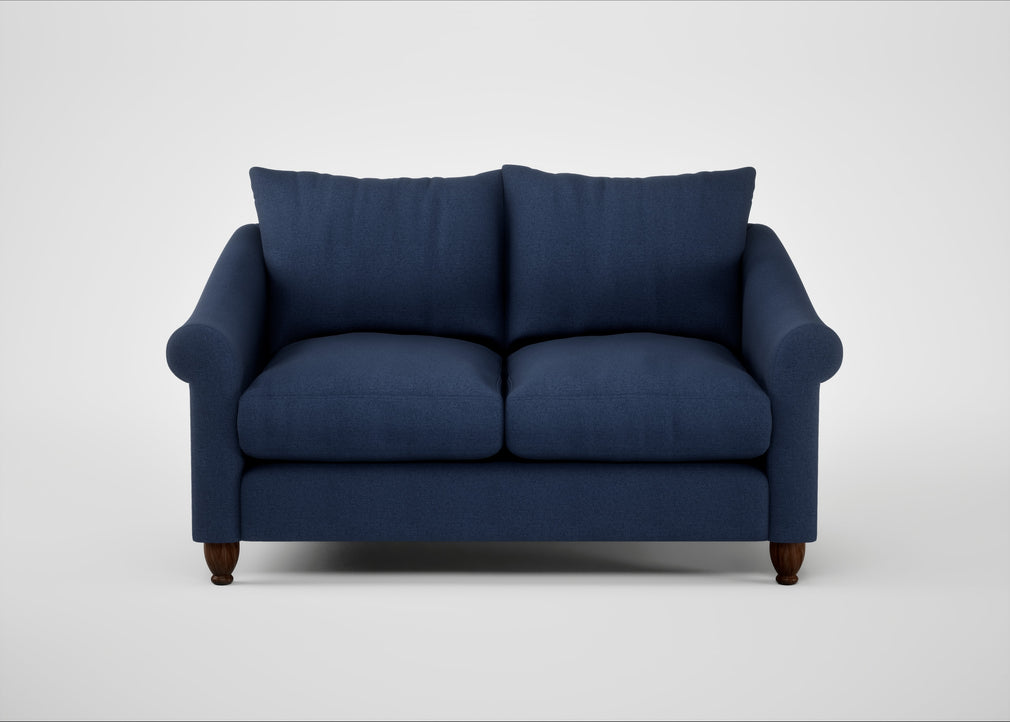 Devon 2 Seater Sofa Capelo Linen-Cotton Inkspot / Walnut Stained