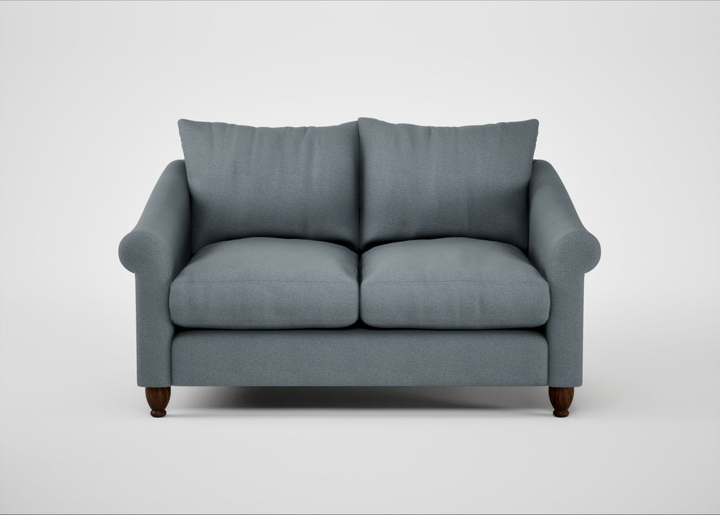 Devon 2 Seater Sofa Capelo Linen-Cotton Mineral / Walnut Stained