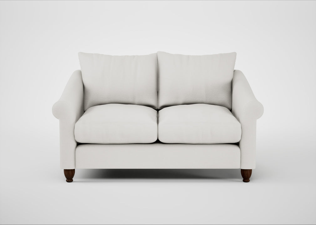 Devon 2 Seater Sofa Capelo Linen-Cotton Sea Salt / Walnut Stained