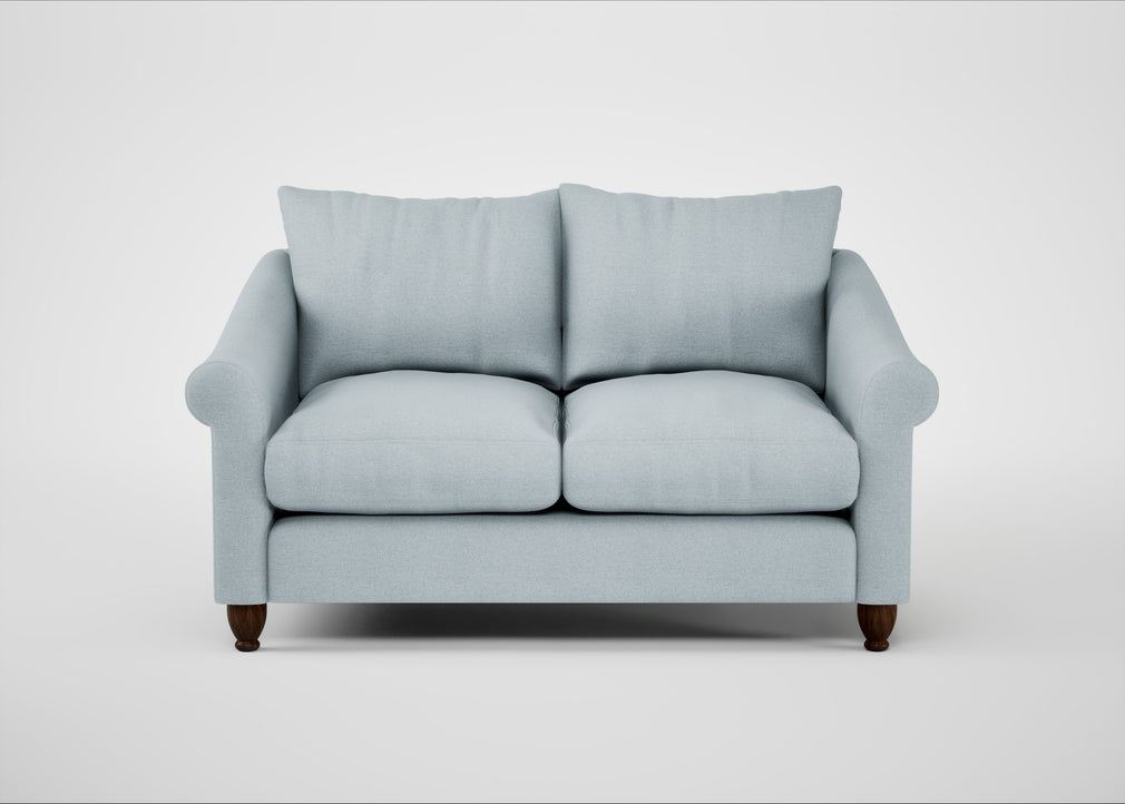 Devon 2 Seater Sofa Capelo Linen-Cotton Sea Shanty / Walnut Stained