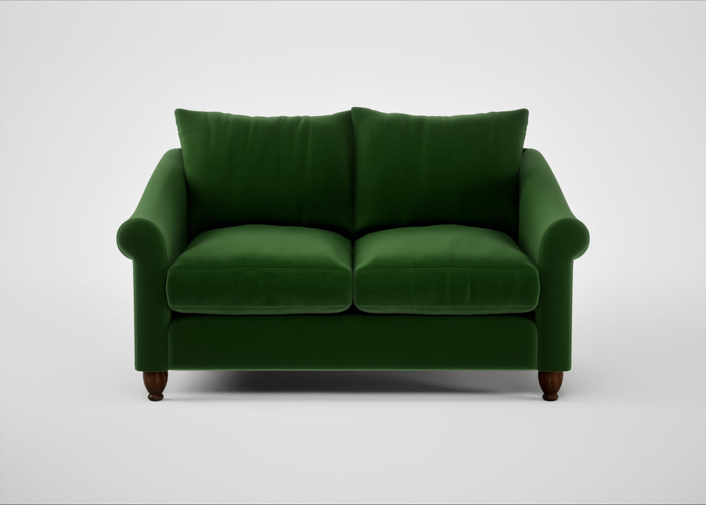 Devon 2 Seater Sofa Smart Velvet Forest / Walnut Stained