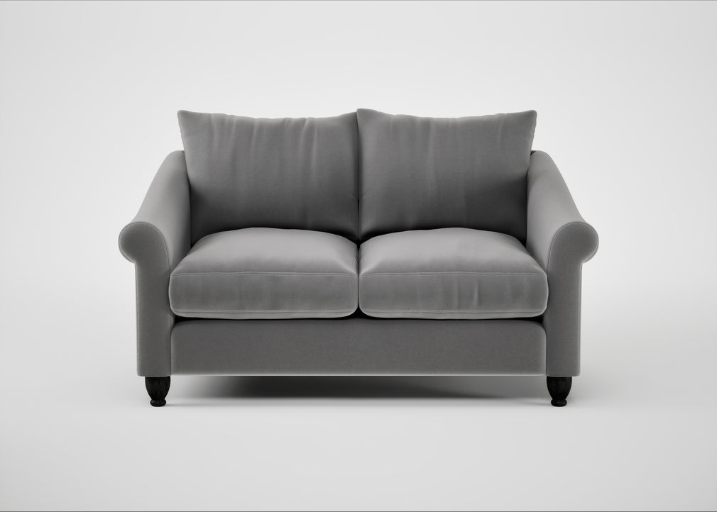 Devon 2 Seater Sofa Smart Velvet Mercury / Black