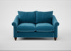 Devon 2 Seater Sofa Smart Velvet Ocean Blue / Walnut Stained