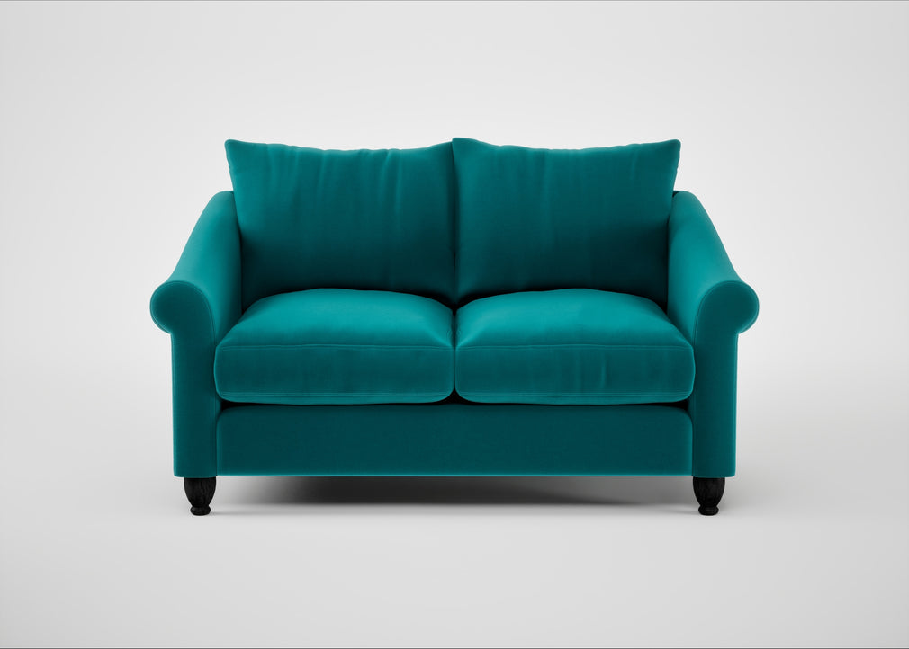Devon 2 Seater Sofa Smart Velvet Petrol / Black