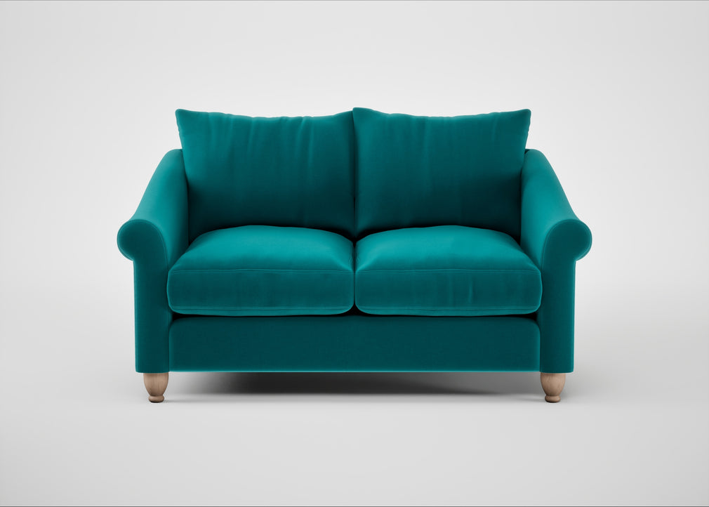 Devon 2 Seater Sofa Smart Velvet Petrol / Natural