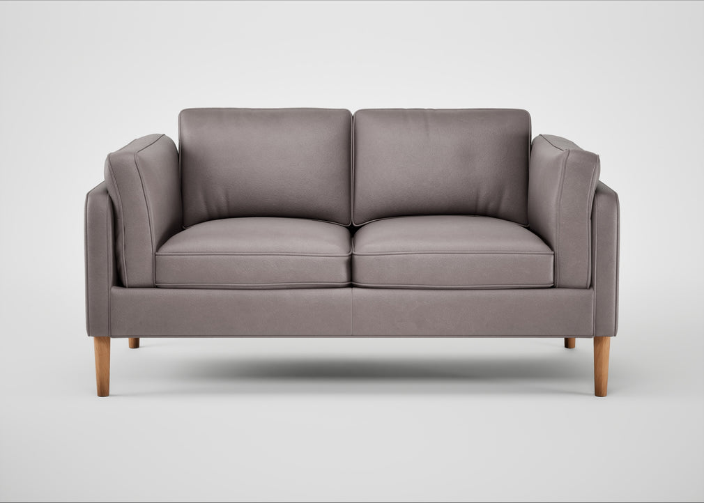 Sonno 2 Seater Sofa Heritage Leather Stone Grey 2060 / Natural