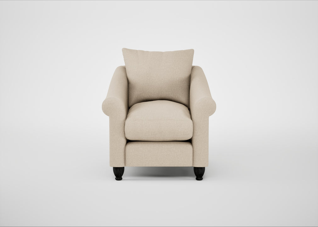 Devon Armchair Brushed Cotton Oat / Black