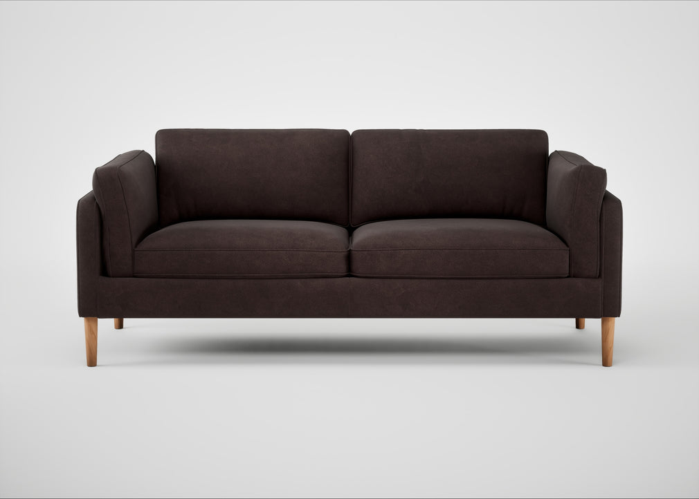 Sonno 3 Seater Sofa Heritage Leather Dark Walnut 2069 / Natural