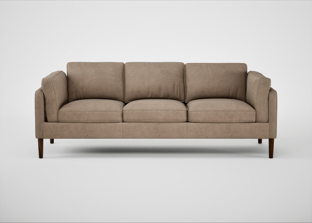 Sonno 4 Seater Sofa Heritage Leather Camel 2015 / Walnut