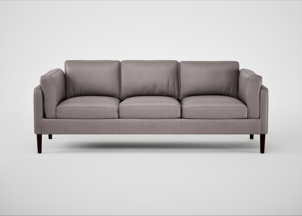 Sonno 4 Seater Sofa Heritage Leather Stone Grey 2060 / Wenge Black