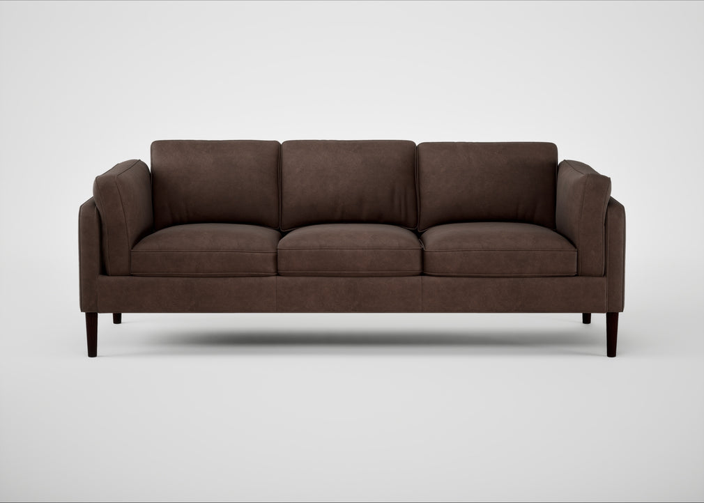 Sonno 4 Seater Sofa Heritage Leather Chestnut 2064 / Wenge Black