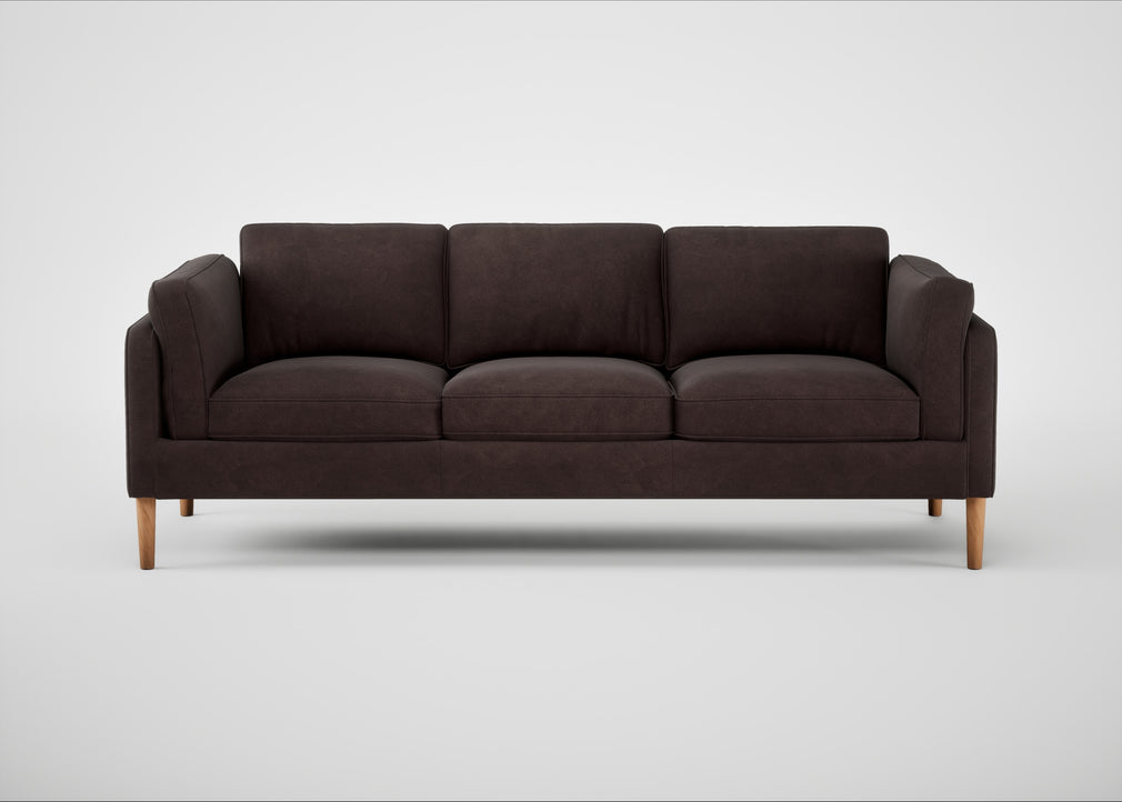 Sonno 4 Seater Sofa Heritage Leather Dark Walnut 2069 / Natural