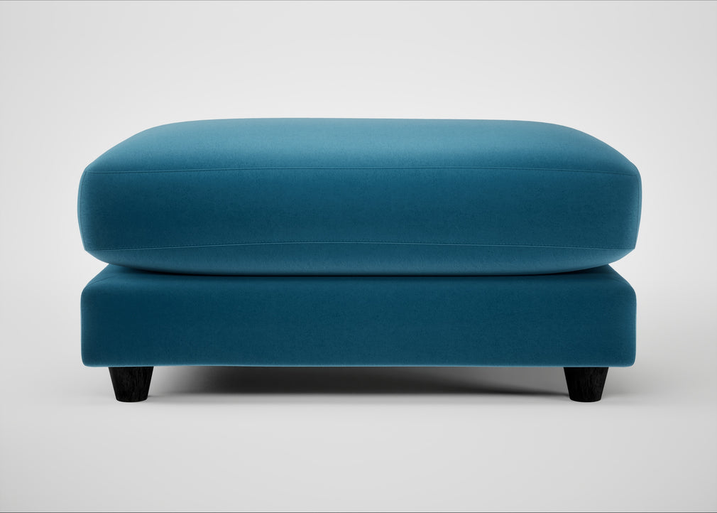 Snooze Footstool Smart Velvet Ocean Blue