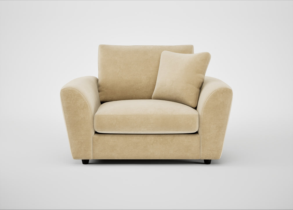 Snooze Loveseat Smart Luxe Velvet Biscuit
