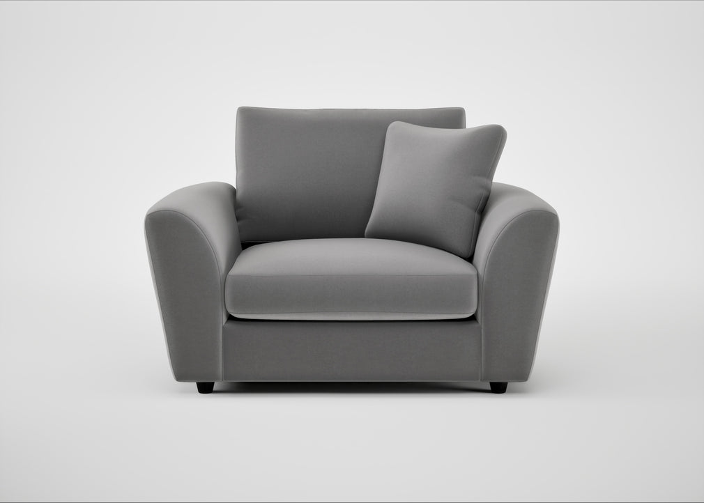 Snooze Loveseat Smart Velvet Mercury