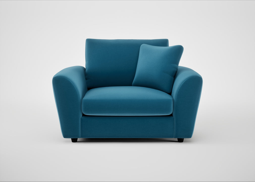 Snooze Loveseat Smart Velvet Ocean Blue