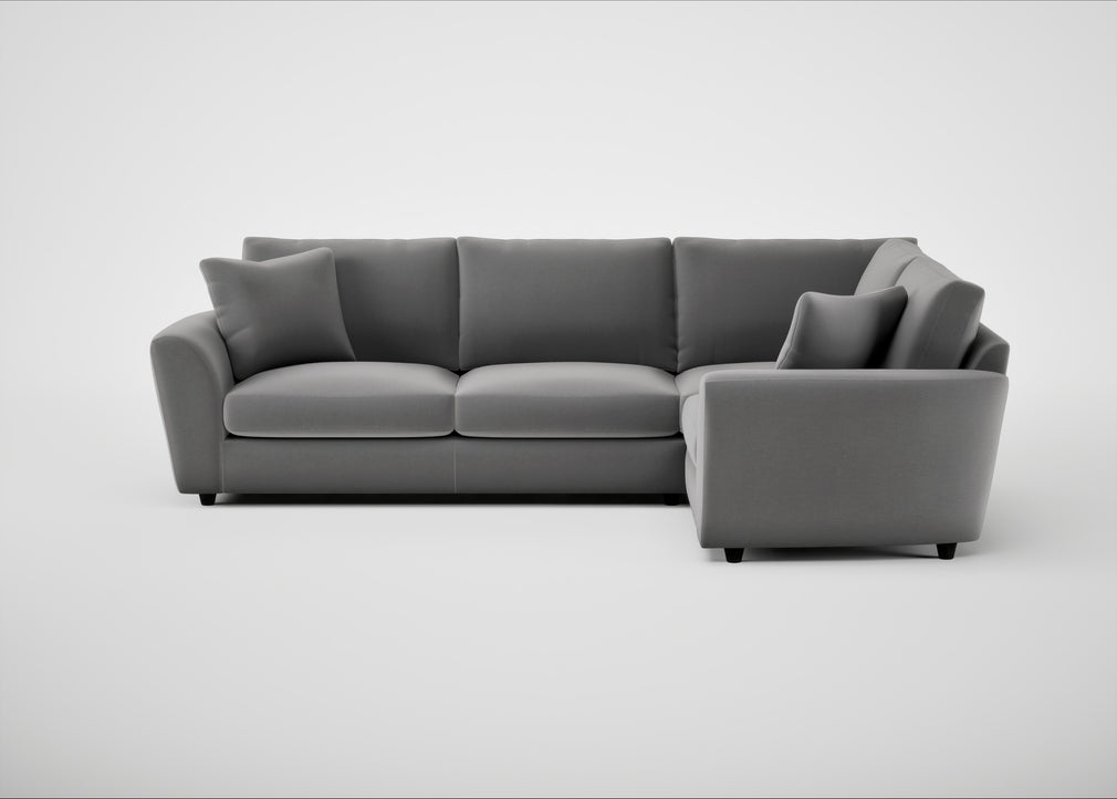 Snooze Right Hand Facing Corner Sofa Smart Velvet Mercury