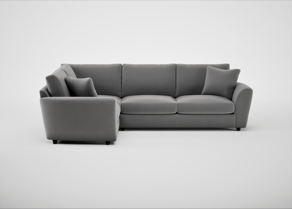 Snooze Left Hand Facing Corner Sofa Smart Velvet Mercury