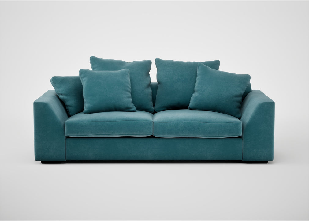 Cumulus 4 Seater Sofa Smart Luxe Velvet Airforce Blue