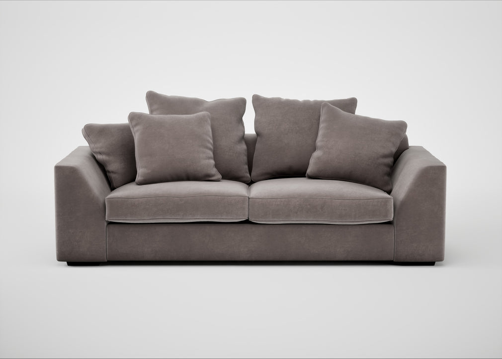 Cumulus 4 Seater Sofa Smart Luxe Velvet Mushroom