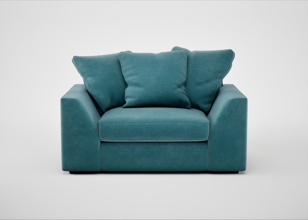 Cumulus Loveseat Smart Luxe Velvet Airforce Blue