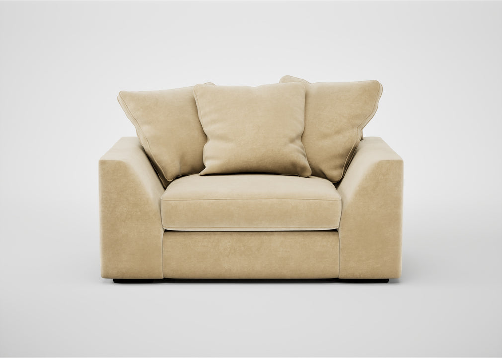Cumulus Loveseat Smart Luxe Velvet Biscuit