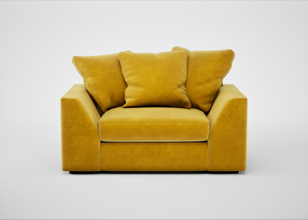 Cumulus Loveseat Smart Luxe Velvet Canary