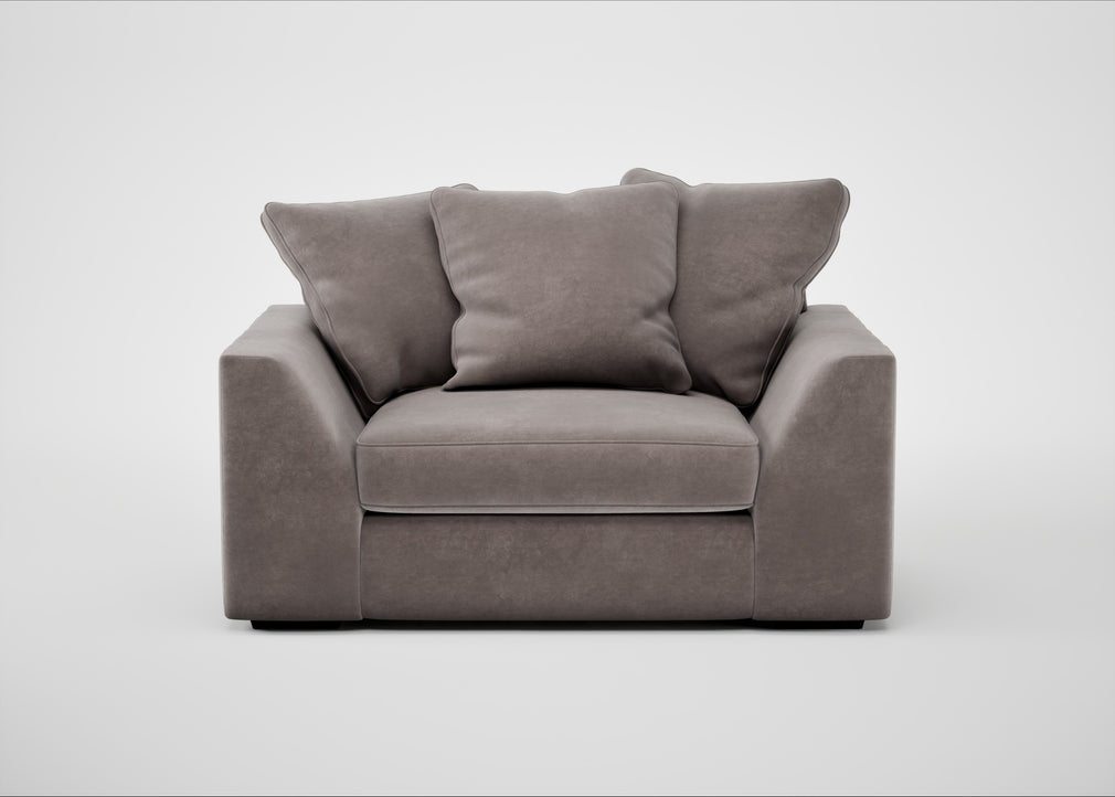Cumulus Loveseat Smart Luxe Velvet Mushroom