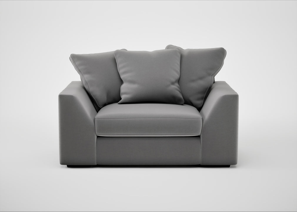 Cumulus Loveseat Smart Velvet Mercury