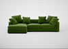 Cumulus Right Hand Facing Corner Sofa Smart Luxe Velvet Grass