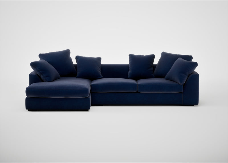 Cumulus Right Hand Facing Corner Sofa Smart Luxe Velvet Midnight