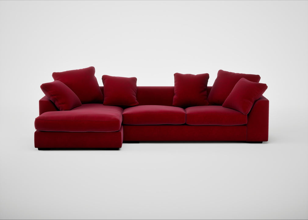 Cumulus Right Hand Facing Corner Sofa Smart Luxe Velvet Mulberry