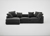 Cumulus Right Hand Facing Corner Sofa Smart Luxe Velvet Nickel
