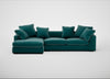 Cumulus Right Hand Facing Corner Sofa Smart Luxe Velvet Ocean Green