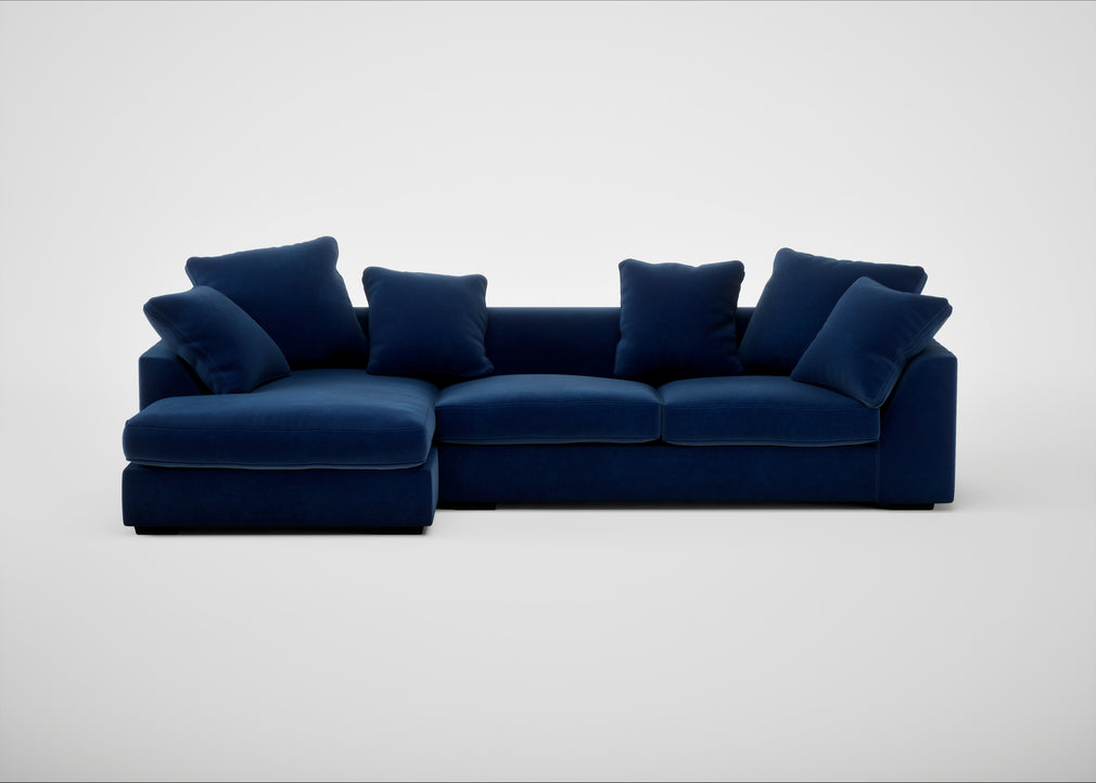 Cumulus Left Hand Facing Corner Sofa Smart Velvet Dusk
