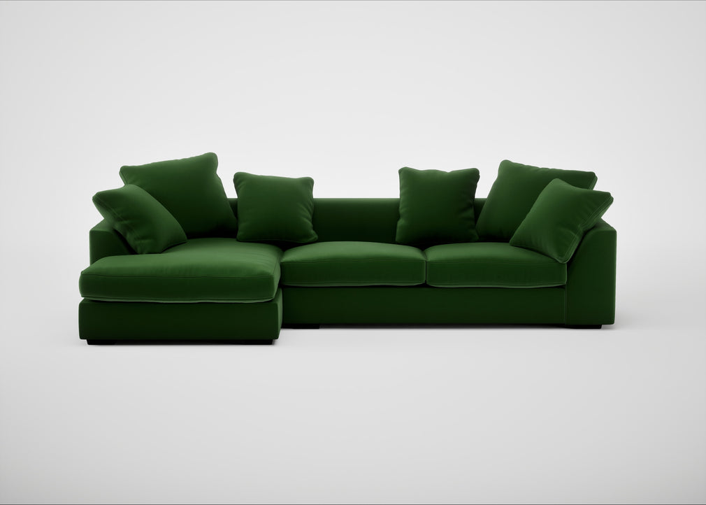 Cumulus Left Hand Facing Corner Sofa Smart Velvet Forest