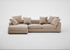 Cumulus Left Hand Facing Corner Sofa Smart Velvet Pebble