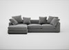 Cumulus Left Hand Facing Corner Sofa Smart Velvet Mercury