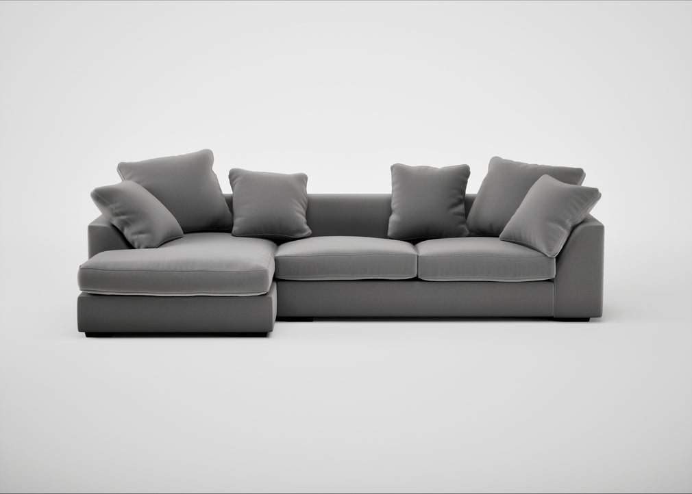 Cumulus Left Hand Facing Corner Sofa Smart Velvet Mercury