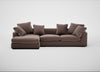 Cumulus Left Hand Facing Corner Sofa Smart Velvet Mouse