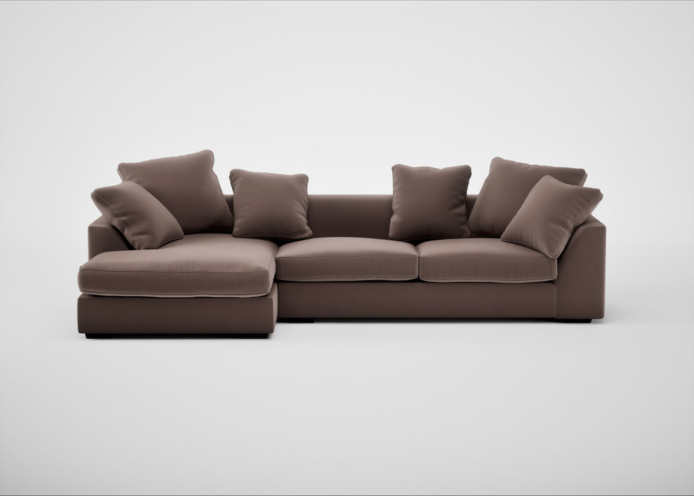 Cumulus Left Hand Facing Corner Sofa Smart Velvet Mouse