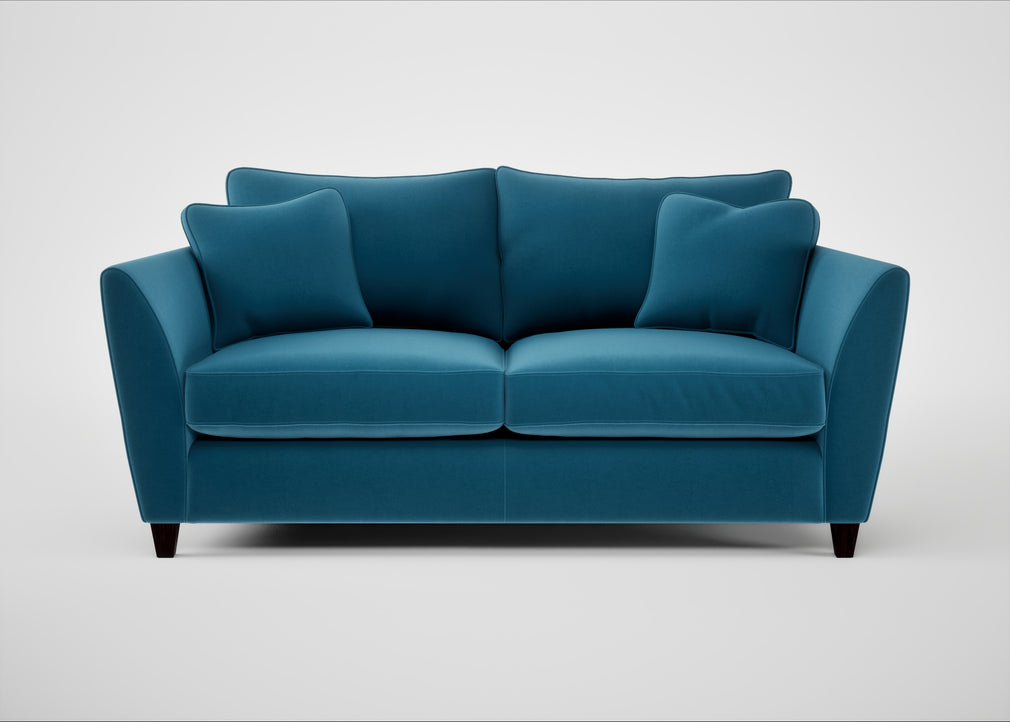 Torino 3 Seater Sofa Smart Velvet Ocean Blue / Black