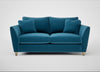 Torino 3 Seater Sofa Smart Velvet Ocean Blue / Natural