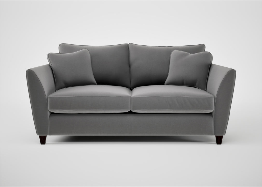 Torino 3 Seater Sofa Smart Velvet Mercury / Black