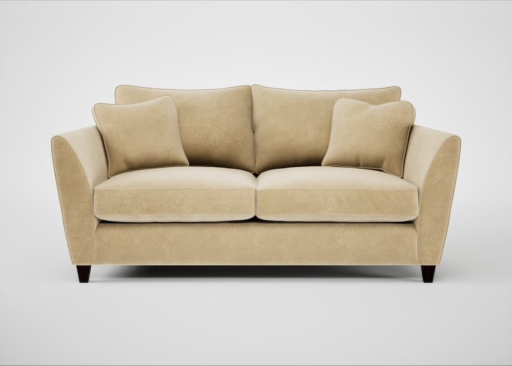 Torino 3 Seater Sofa Smart Luxe Velvet Biscuit / Black