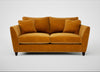 Torino 3 Seater Sofa Smart Luxe Velvet Cognac / Black