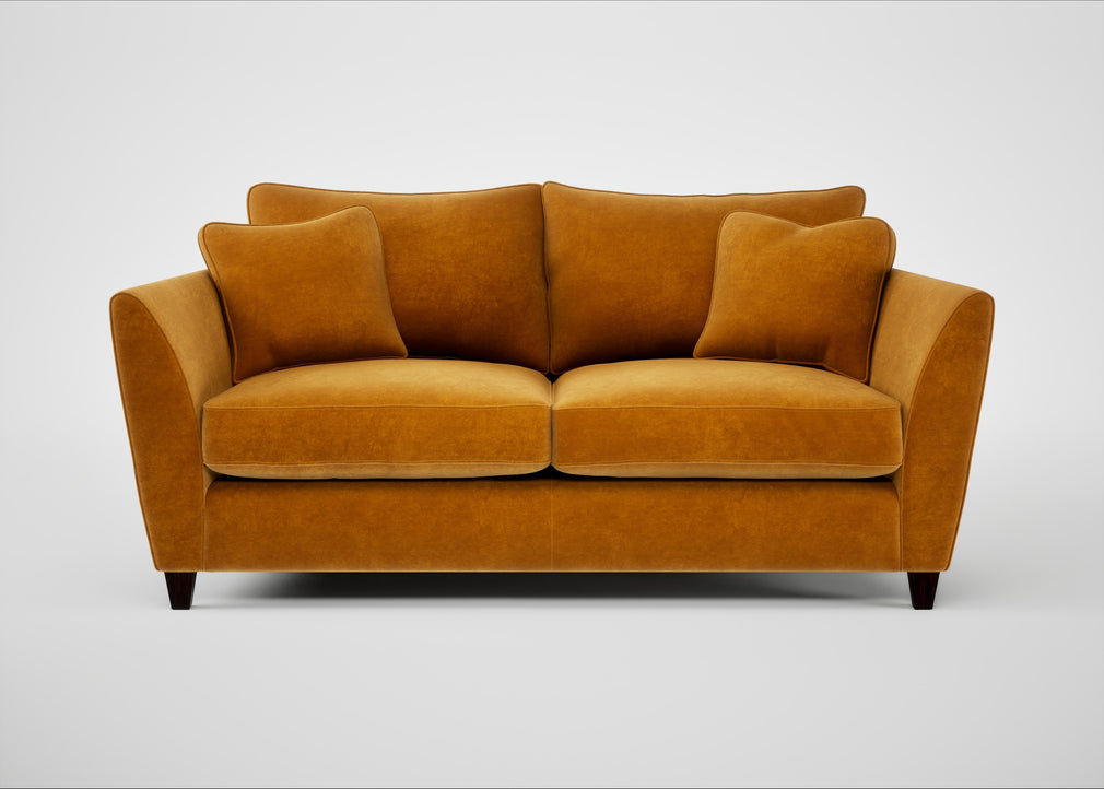 Torino 3 Seater Sofa Smart Luxe Velvet Cognac / Black