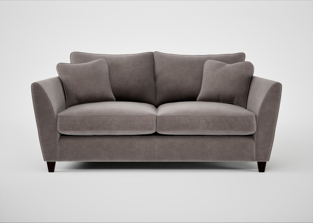 Torino 3 Seater Sofa Smart Luxe Velvet Mushroom / Black