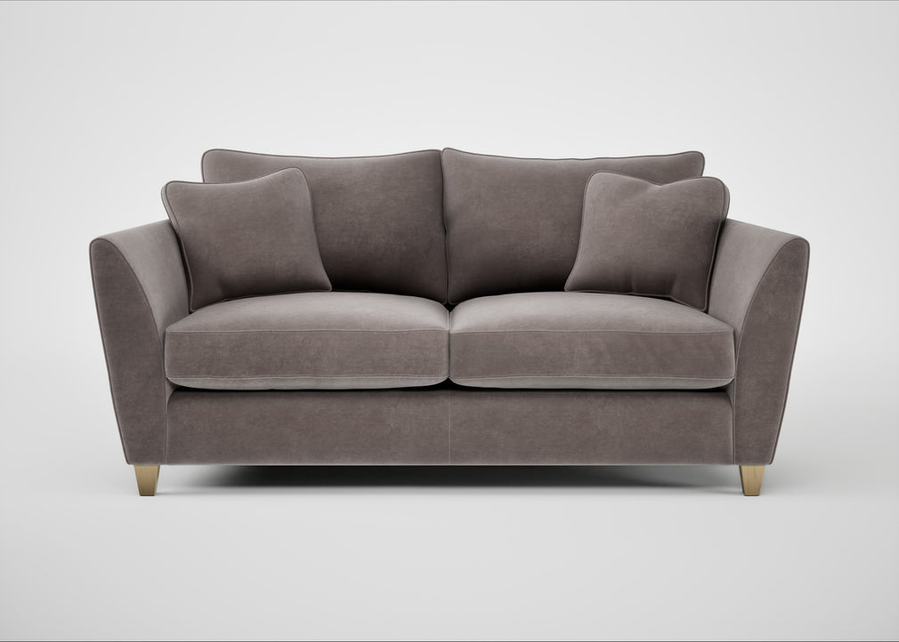 Torino 3 Seater Sofa Smart Luxe Velvet Mushroom / Natural