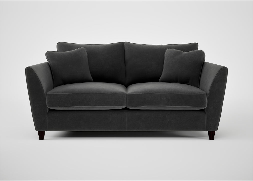Torino 3 Seater Sofa Smart Luxe Velvet Nickel / Black